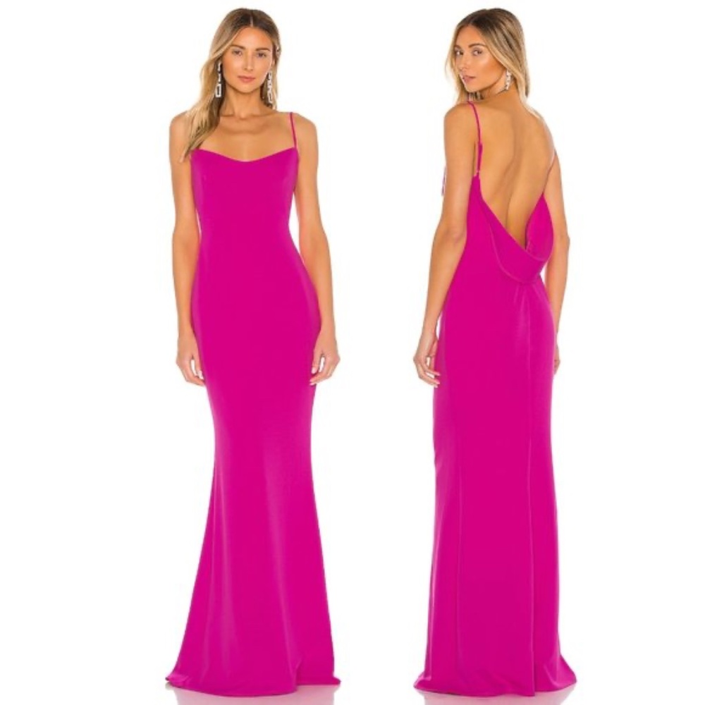 NWT Katie May Damn Gina Dress Electric Hot Pink Magenta Fuchsia Maxi Gown Small